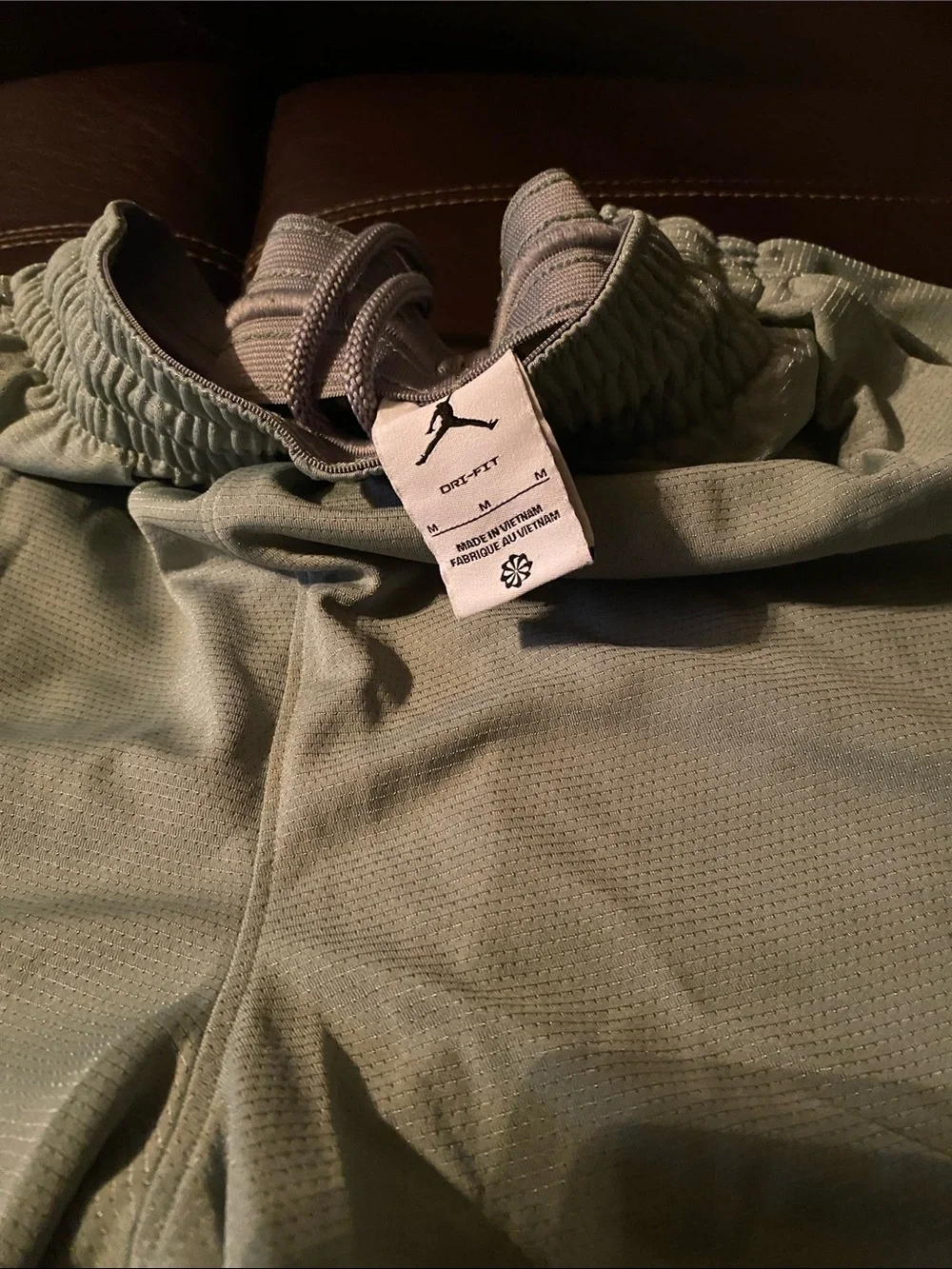 Jordan Men’s Athletic Mesh Shorts in Olive Green with White Trim